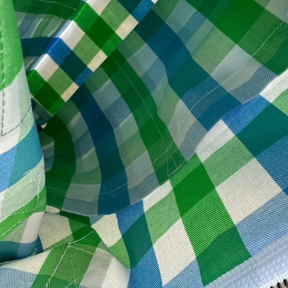 Big Bud Press Green and Blue Checkered Mini Zip Tote Bag NEW! - Picture 8 of 11